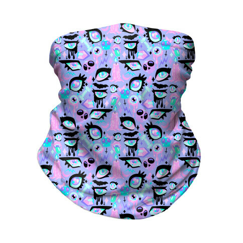 Pastel Goth Eyes Pattern Neck Gaiter