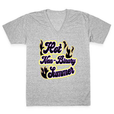 Hot Non-Binary Summer V-Neck Tee Shirt