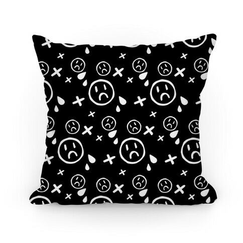 Emo Pattern Black Pillow