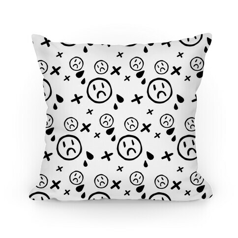 Emo Pattern White Pillow