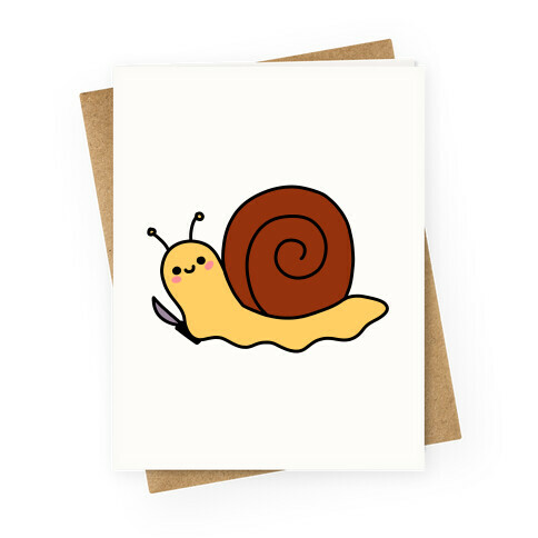 Snail With Knife Greeting Card