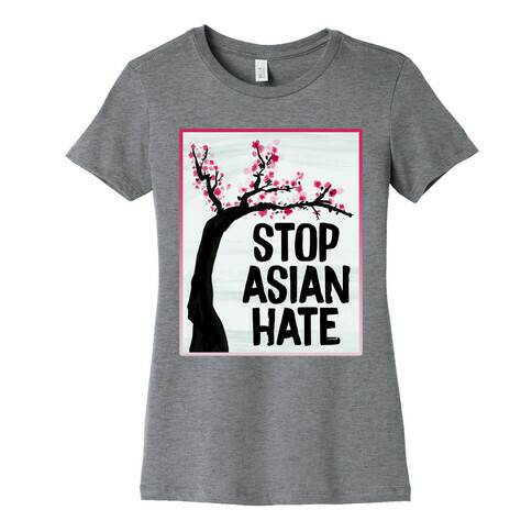 Stop Asian Hate Plum Blossoms Womens T-Shirt