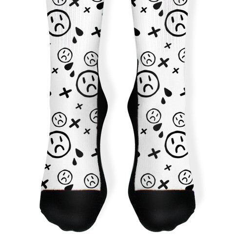 Emo Pattern White Sock
