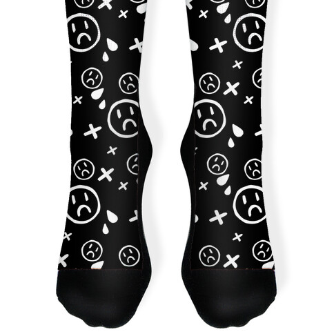 Emo Pattern Black Sock