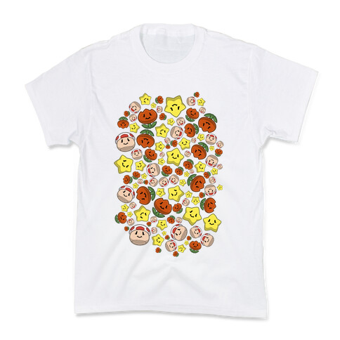 Stuffed Powerups Pattern Kids T-Shirt