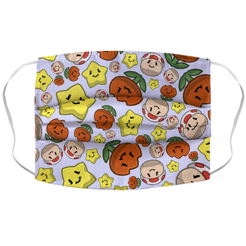 Stuffed Powerups Pattern Accordion Face Mask