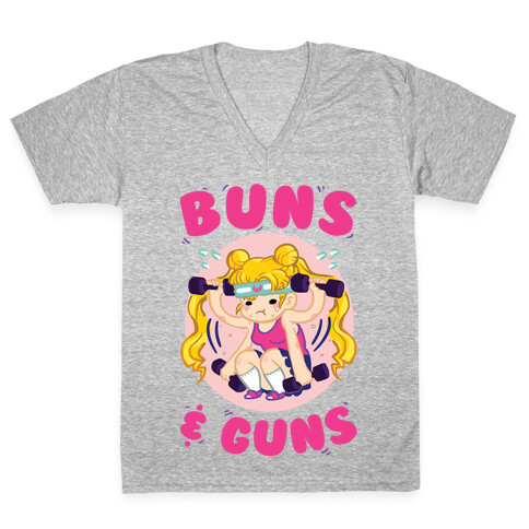 Buns & Guns V-Neck Tee Shirt