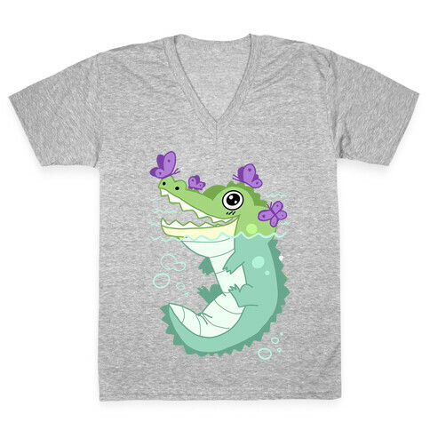 Butterfly Gator V-Neck Tee Shirt