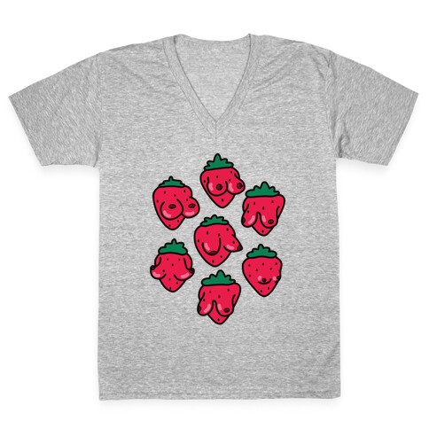 Strawboobie V-Neck Tee Shirt