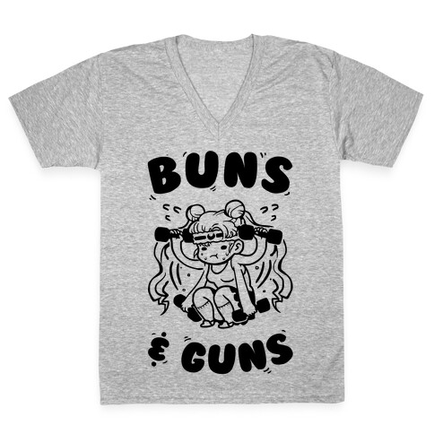 Buns & Guns V-Neck Tee Shirt