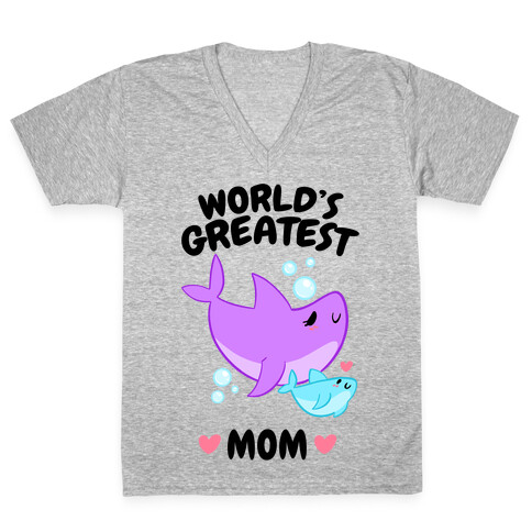 World's Greatest Mom V-Neck Tee Shirt