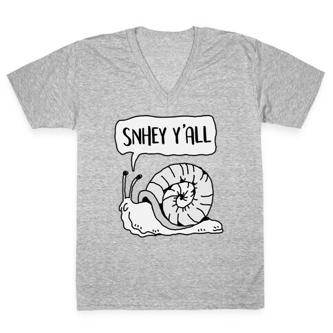 "SnHey Y'all" Snail V-Neck Tee Shirt