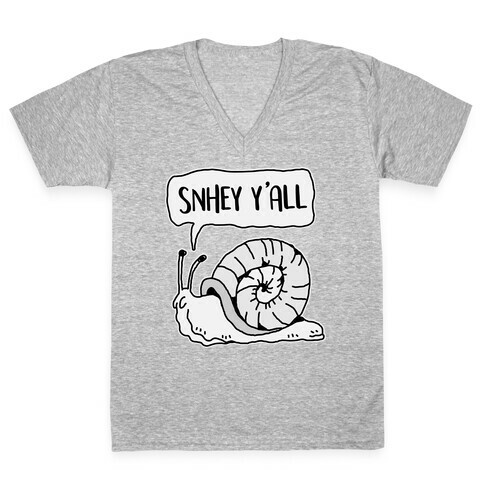 "SnHey Y'all" Snail V-Neck Tee Shirt