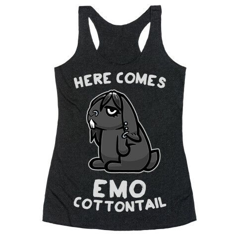 Here Comes Emo Cottontail Racerback Tank Top