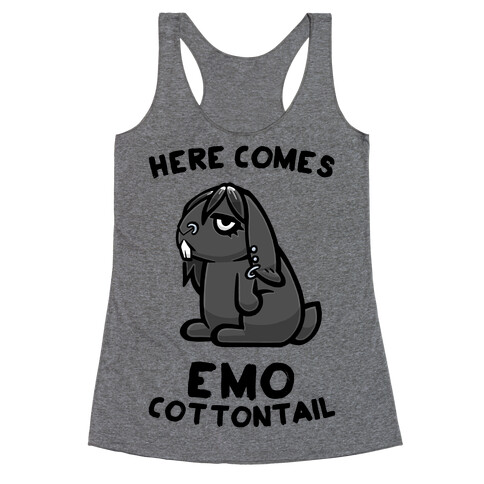 Here Comes Emo Cottontail Racerback Tank Top