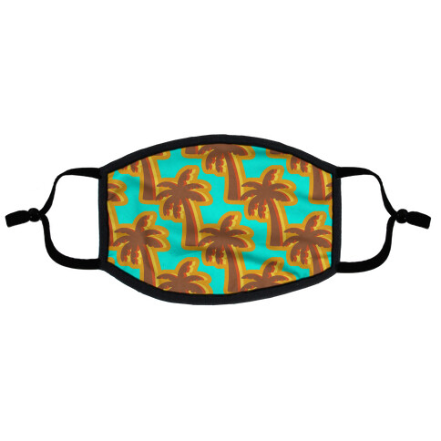 Retro Palm Pattern Flat Face Mask