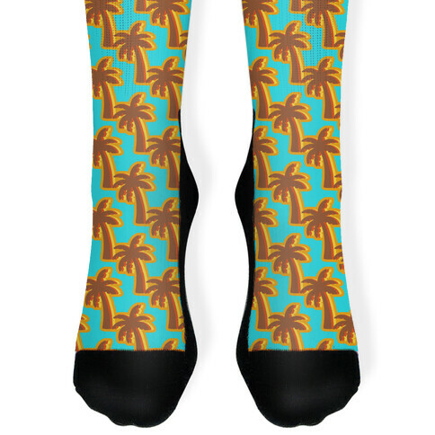 Retro Palm Pattern Sock