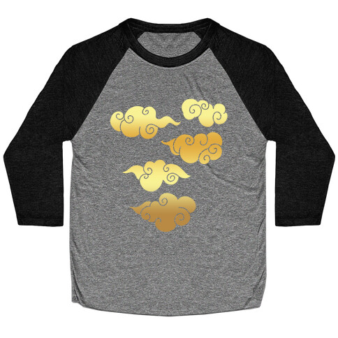 Oriental Clouds Pattern Baseball Tee