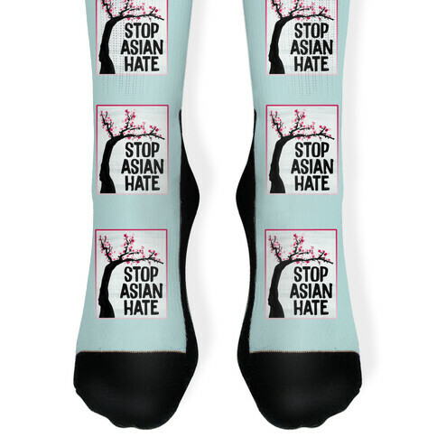 Stop Asian Hate Plum Blossoms Sock