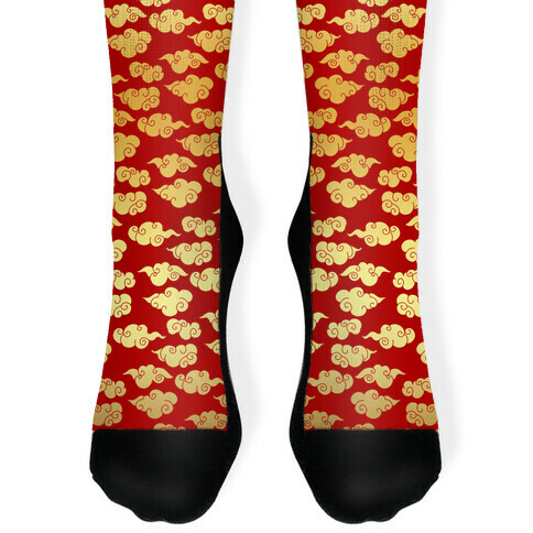 Oriental Clouds Pattern Sock