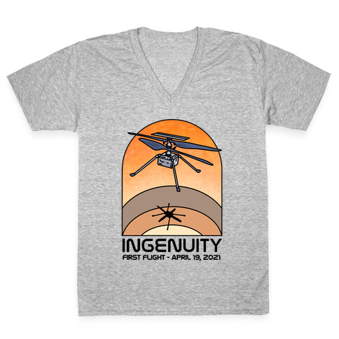 Ingenuity First Flight Date V-Neck Tee Shirt