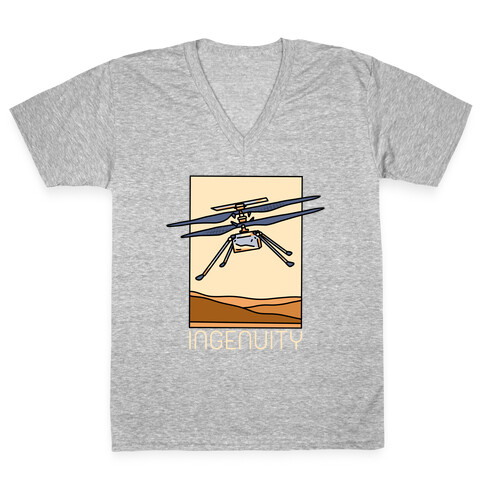 Ingenuity Mars Helicopter V-Neck Tee Shirt