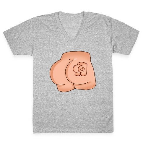 Butt Tattoo V-Neck Tee Shirt