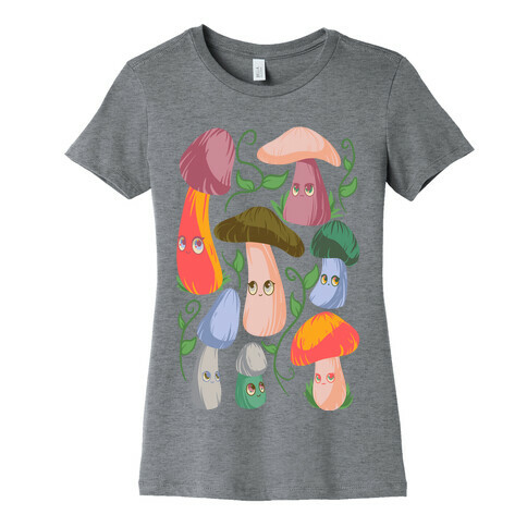 Kawaii Cottage Mushrooms Womens T-Shirt