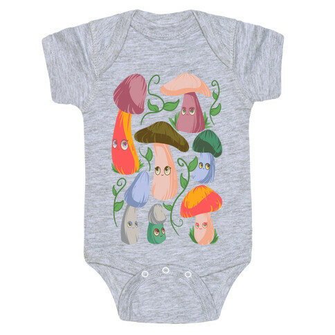 Kawaii Cottage Mushrooms Baby One-Piece