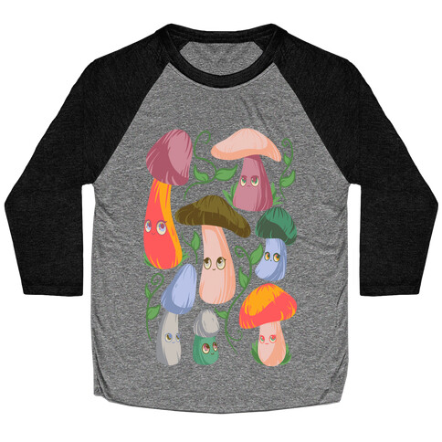 Kawaii Cottage Mushrooms Baseball Tee