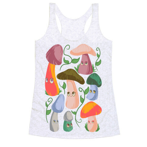 Kawaii Cottage Mushrooms Racerback Tank Top