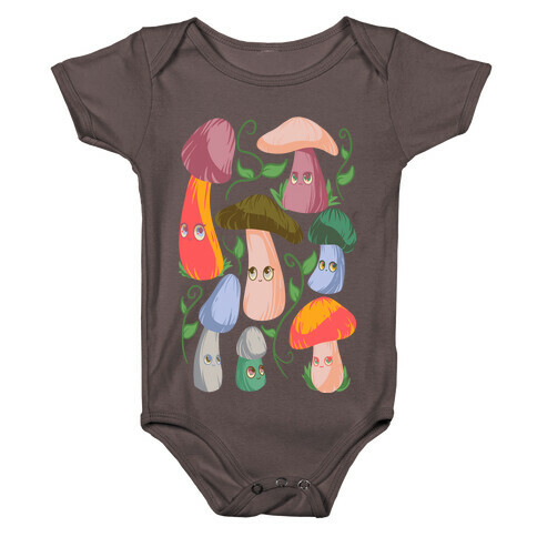 Kawaii Cottage Mushrooms Baby One-Piece