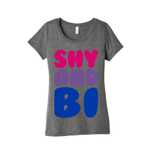 Shy And Bi White Print Womens T-Shirt