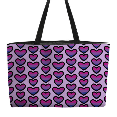 Bisexual Hearts Pattern Weekender Tote