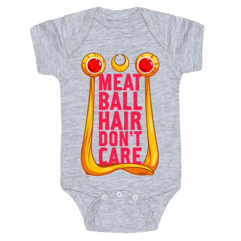 Meatball Hair Don't Care Baby One-Piece