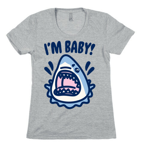 I'm Baby Shark White Print Womens T-Shirt