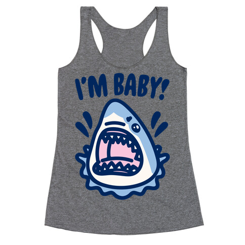 I'm Baby Shark White Print Racerback Tank Top