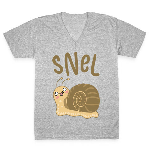 Snel Derpy Snail V-Neck Tee Shirt