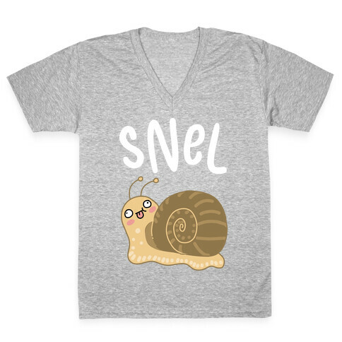 Snel Derpy Snail V-Neck Tee Shirt