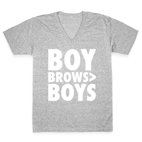 Boy Brows > Boys White Print V-Neck Tee Shirt