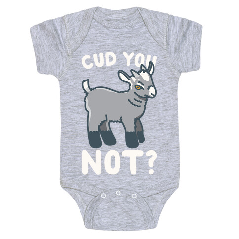 Cud You Not Goat White Print Baby One-Piece