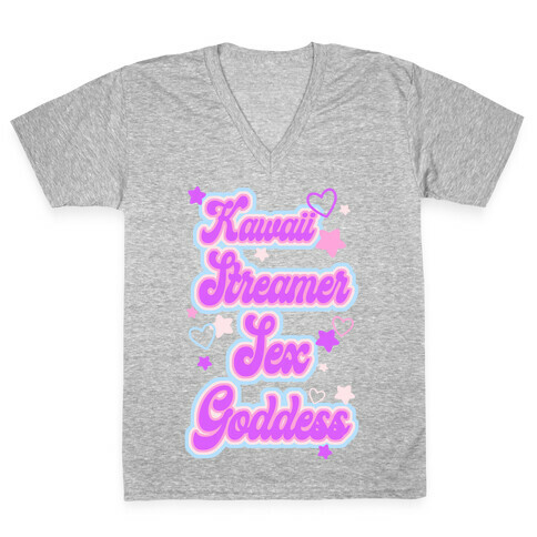 Kawaii Streamer Sex Goddess V-Neck Tee Shirt