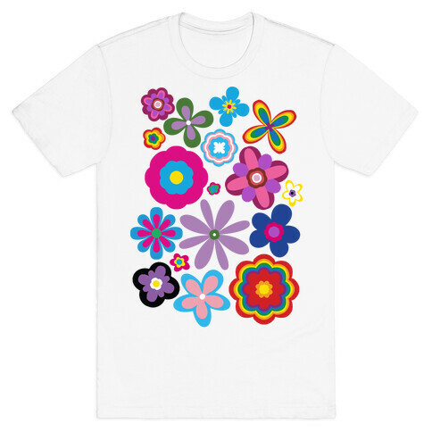 Hippie Pride Flower Pattern T-Shirt