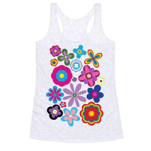 Hippie Pride Flower Pattern Racerback Tank Top