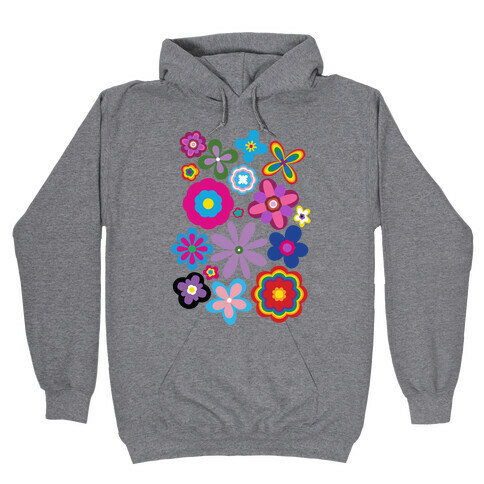 Hippie Pride Flower Pattern Hooded Sweatshirt