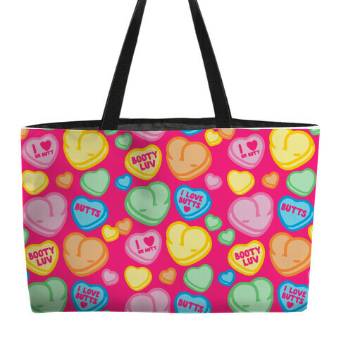 Candy Heart Butts Weekender Tote