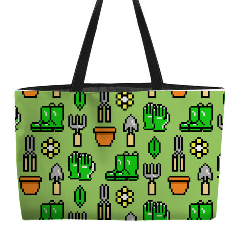 Pixel Gardening Tool Pattern Weekender Tote