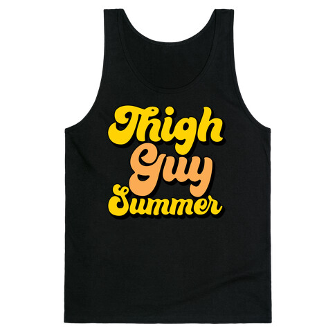 Thigh Guy Summer White Print Tank Top