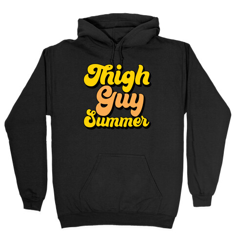 Thigh Guy Summer White Print Hooded Sweatshirt