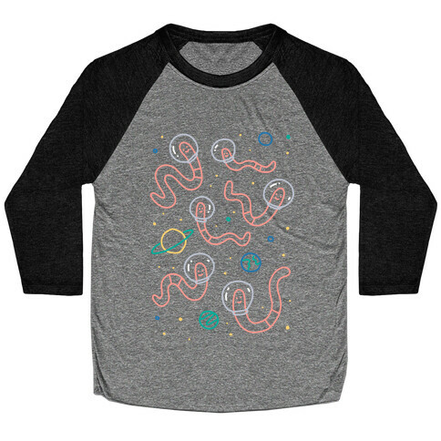 Worms In Space Baseball Tee